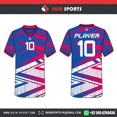 PINK BLUE TRIBLE   SOCCER JERSEYS